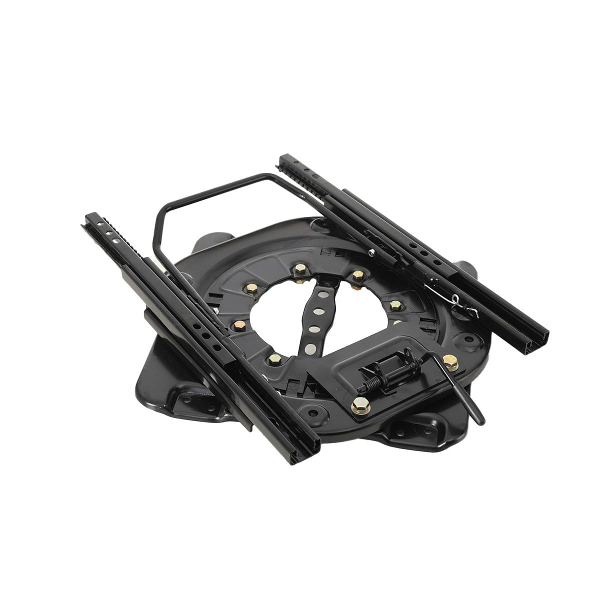Base Girevole del Seggiolino Auto per Camper e Furgoni, Capacità di Carico 130 kg, Rotazione 360°, Regolazione Scorrevole 80 mm, Adatta per Modifica Sedile e Comfort Viaggio