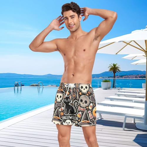 Men's Swim Trunks with Liner Spotted Leopards Quick Dry Bathing Suit Small 5