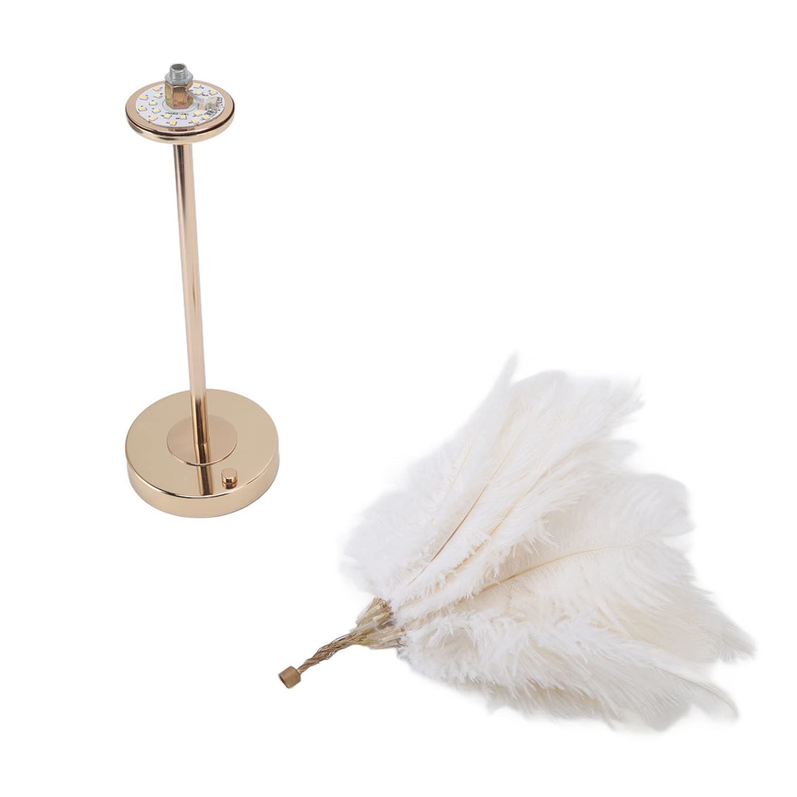 Lámpara de Mesa de Plumas, Interruptor Táctil, Lámpara de Pluma de Avestruz USB, Luz Cálida Junto a la Cama, Lámpara de Pantalla de Plumas, Luz de Noche de Mesa, Lámpara de Escritorio de Atenuación de