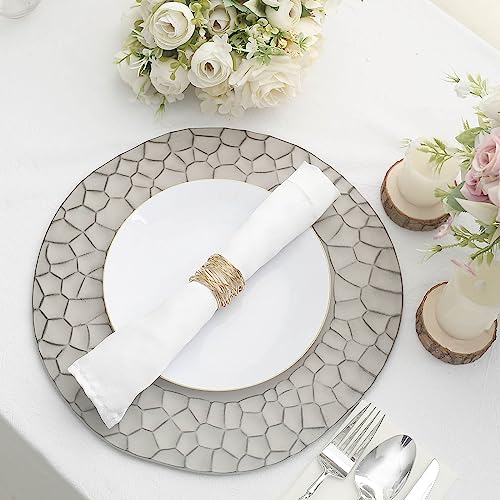 Set de 6 platos desechables grises mate de plástico 13" miniatura 7
