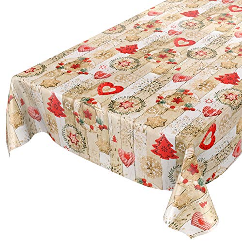 ANRO Tischdecke Weihnachtstischdecke abwaschbar Wachstischdecke...