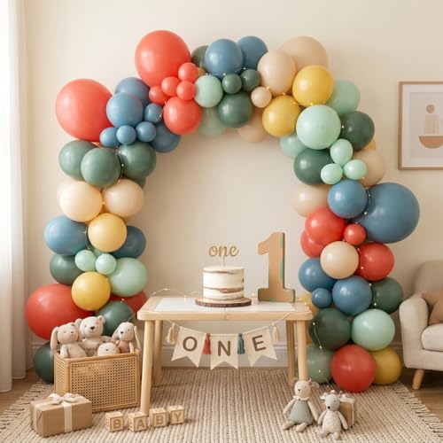 Image of Colorful Balloons, 50 Pcs Boho Rainbow for Birthday Baby Shower Party Decor