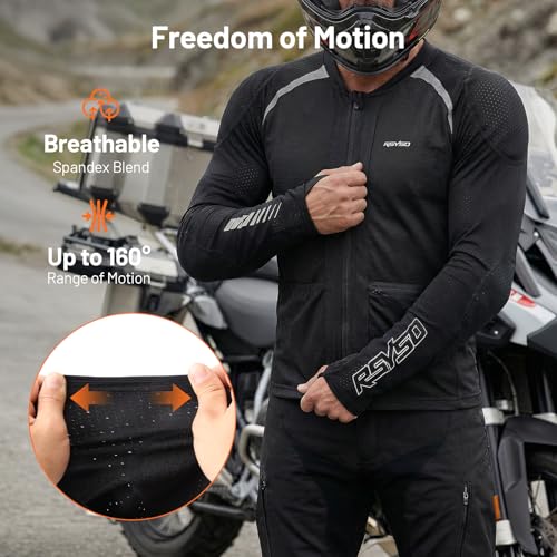 RSYSO Men's Mesh Motorcycle Jacket with CE Certified Protect
