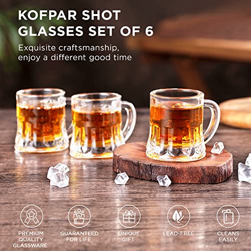 Kofpar Shot Glasses, Espresso Shot Glasses, 6-Pack Shot Glasses With Handle, 50 Ml/1.8 Oz Shot Glasses For Vodka, Whiskey, Tequila, Espresso, Perfect For Father, Husband Holidays Or Birthday Present #TOP2