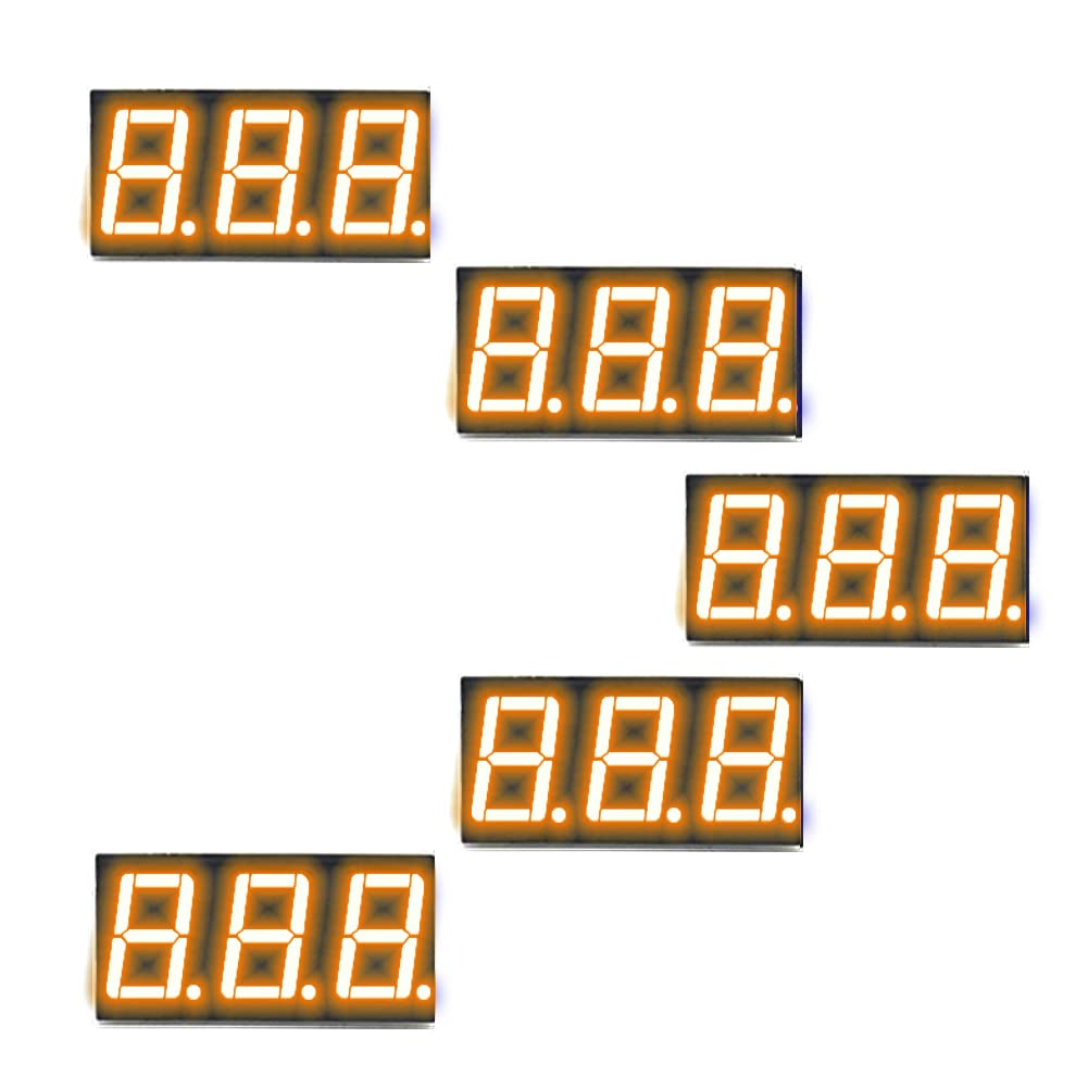 Treedix 0.56" 3-Digit 7-Segment Display Common Cathode 3-Digit LED Display Digital Tube Compatible with Arduino (Orange, 5pcs)