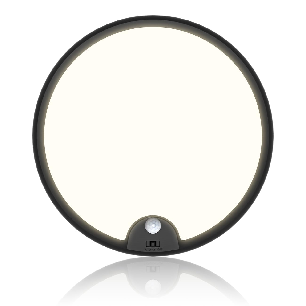 Peasur LED Deckenleuchte mit Bewegungsmelder Batteriebetrieben, 18cm Lampe Innen Aussen, 300LM 3000K Treppen Deckenlampe für Schrank Balkon Abstellraum Keller Flur Garage Bad Küche(Black)