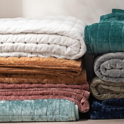 image for RECYCO Luxury Velvet Quilt Set King Size Bedding Sets, Ultra Soft Velv