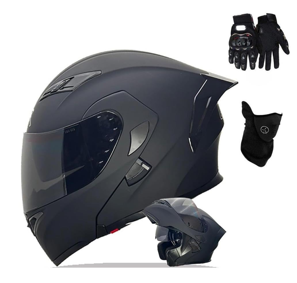 Caschi da Moto Modulari, Casco da Moto a Doppia Visiera Integrale Omologato DOT/ECE, per Adulti Uomini e Donne