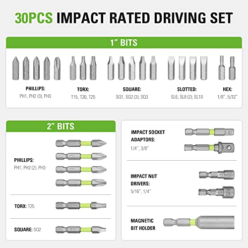 Image of Greenworks 30 Piece Impact Rated Driving Set