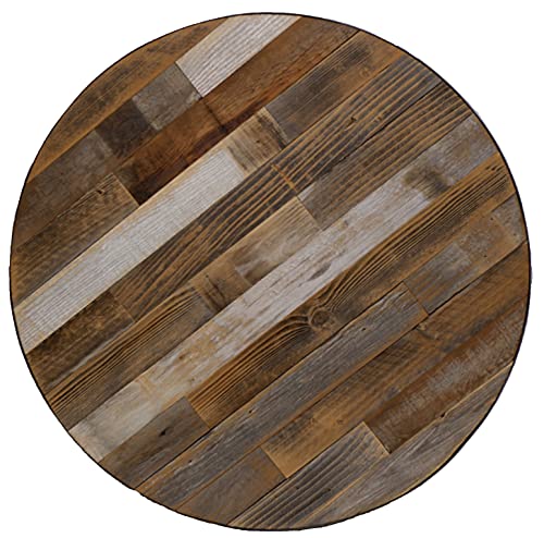 Round Reclaimed Wood Table Top | Coffee, Dinning, Kitchen, Breakfast Nook Wooden Tabletop | 24 30 36 Inch Barrel style. Allbarnwood Rustic Farmhouse Home Decor (36 Inch, Heavy Distressing)