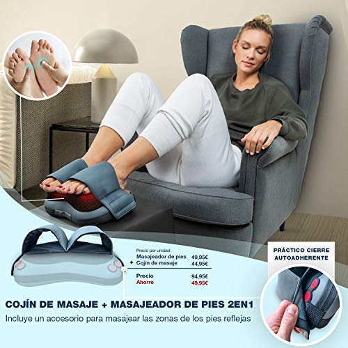 Cojin-de-masaje-Relaxxnow-Masajeador-con-Funcion-de-Calor-y-Cabezales-de-Masaje-Giratorios-para-Manos-Cuello-Hombros-y-Espalda-RXM50-Almohada-de-Masaje-Relax-Shiatsu-Para-Coche-Oficina-y-Hogar