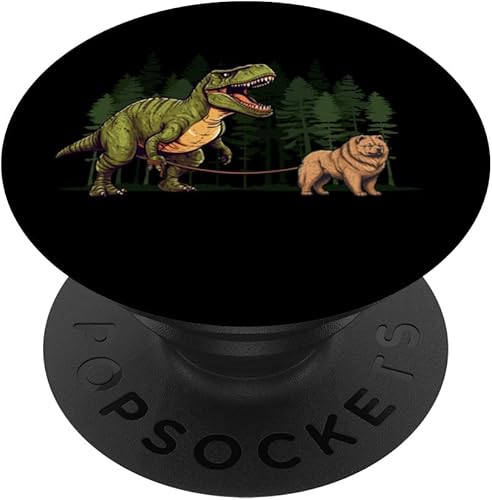 Chow Chow Dinosaur T-Rex Walking Dog Trex - PopSockets intercambiables PopGrip para hombre