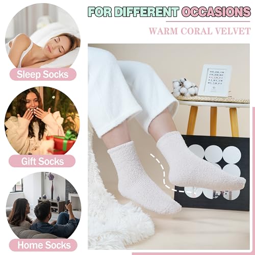 Image of Fuzzy Socks Warm Fluffy Winter Cozy Thick Plush Slipper Sleep Comfy Crew Socks for Women & Men 5 Pairs