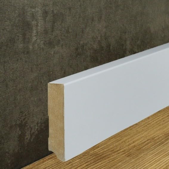 PROVISTON listwa przypodłogowa z płyty MDF, 19 x 80 x 2500 mm, rdzeń MDF, foliowany, kolor biały, do klejenia, klipsów, wkręcania i gwoździ, listwa przypodłogowa firmy PROVISTON 12,5 m | 5 sztuk