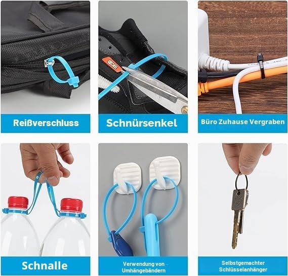 XINGO 1000 Stück Kabelbinder Grau, 200mm x 4.8mm, 22,7 kg Zugfestigkeit, UV-beständig, Selbstsichernde Kabelbinder für drinnen und drauße – Ansicht 6