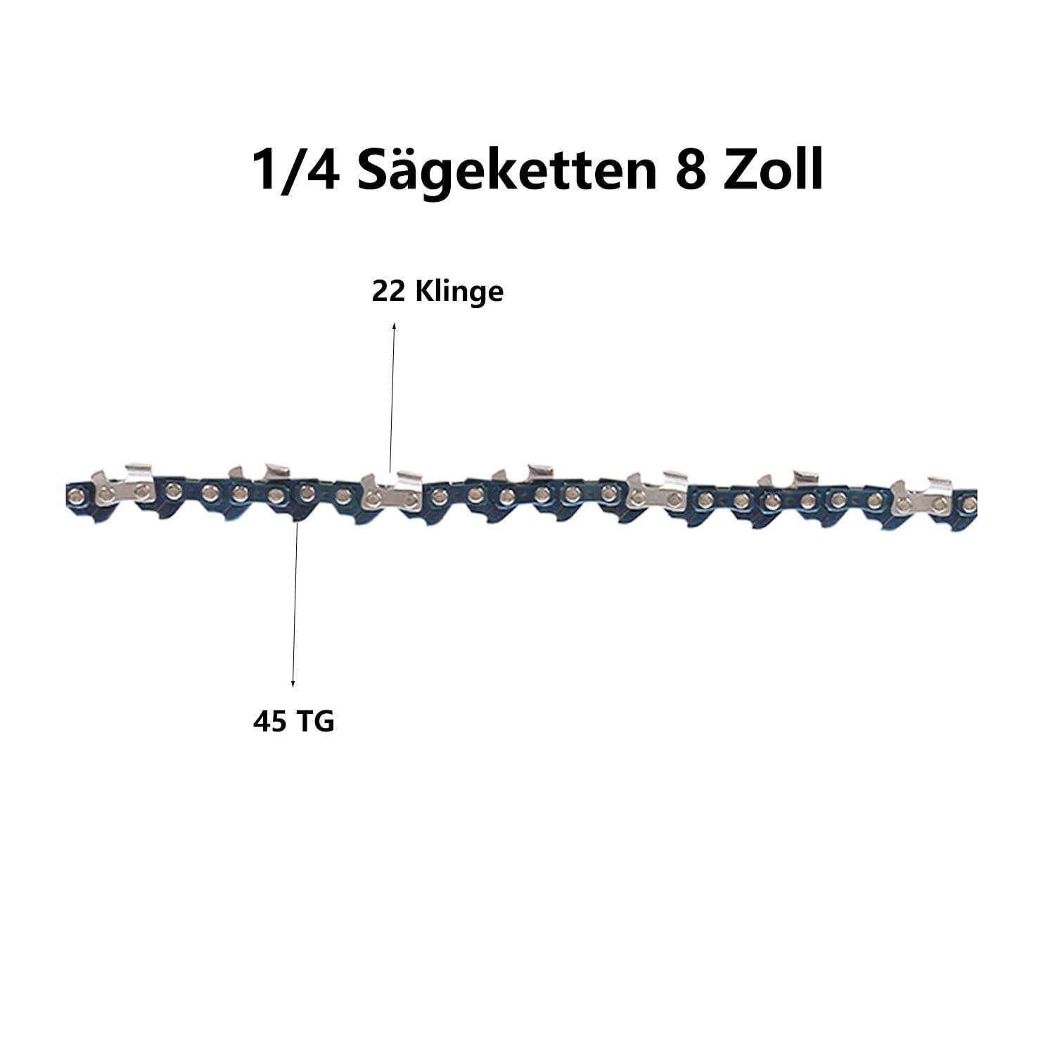 Chaîne 8 Pouces 48DL Lot 3 Chaînes Tronçonneuse 8 Pouces - Pas 1/4 - Calibre 1.1mm - 48 Maillons - Pour Mini Tronçonneuses Chaîne Mini Tronçonneuse 8 Pouces