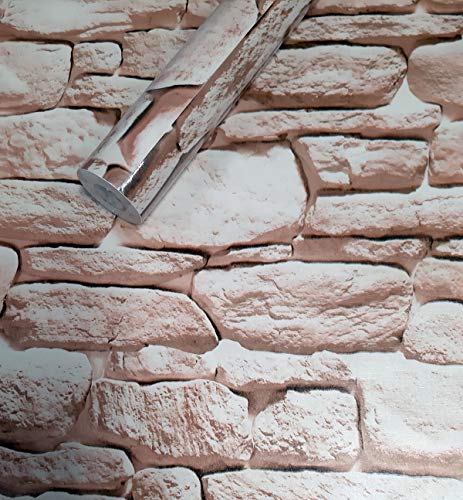 Visario Tapeten Folie 3000-S selbstklebend 10m x 45cm Farbe Steinoptik Steine Dekorfolie Möbelfolie Tapete (3008)