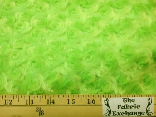 Minky Rosebuds Lime 60 Inch Wide Fabric By the Yard (F.E.