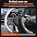 Osilly Car Steering Wheel Cover, 15 Inch Leather Non Slip Vehicle Steering Wheel Cover Protector, Comfortable Automotive Interior Protection Accessories, Universal for SUV Sedan Truck(White)
