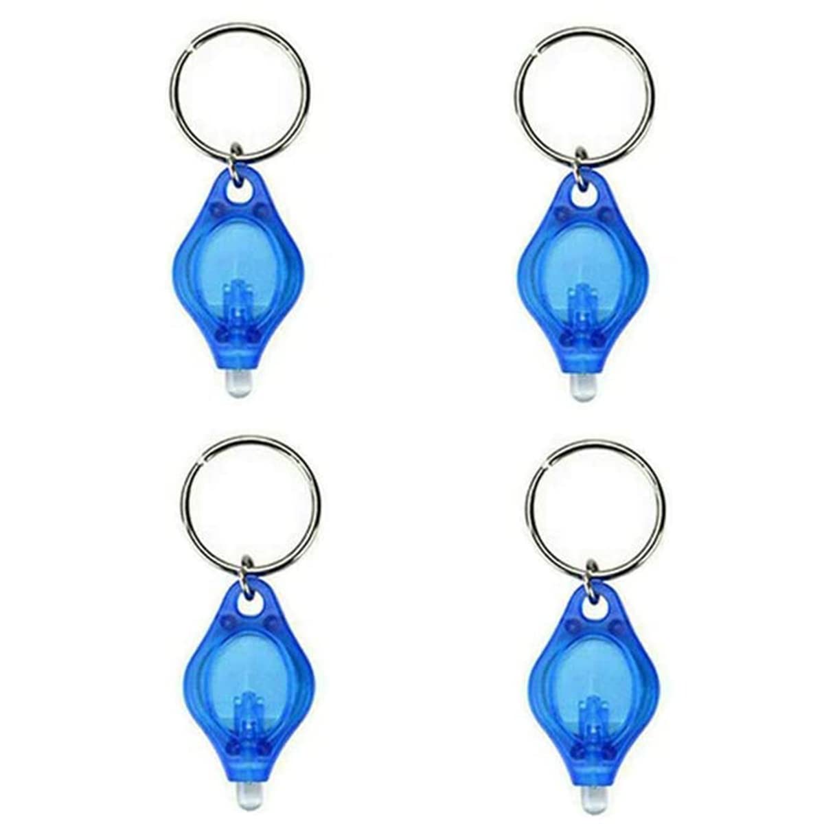 Unifizz Mini UV Light Keyring Money Checker, Spot Fake Counterfeit Polymer & Paper Bank Note Detector, Keychain Key Ring Light Torchl, Blue, 4 Pcs