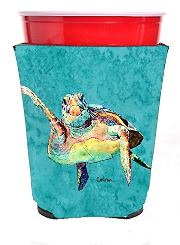 Caroline's Treasures 8672RSC Turtle Hi Five Red Solo Cup Beverage Insulator Hugger, Red