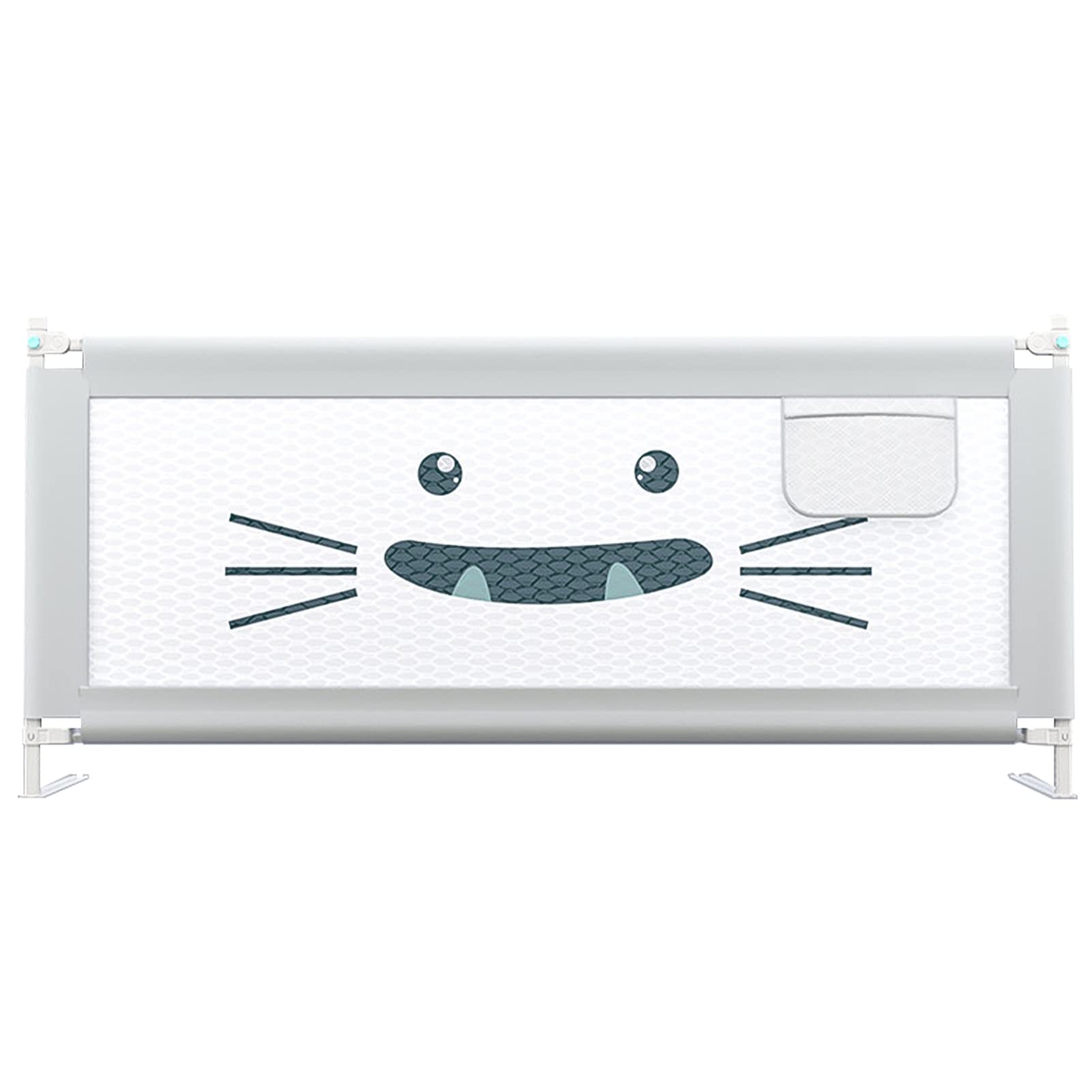 JING TAI DA Bed Rail Guard for Toddlers Vertical Liftable Extra Long Bed Rail Guard Bed Safety Fence Guard Rail for Queen & King & Twin Size Mattress Rail Extra Tall One Side (200 * 103cm, Happy cat)