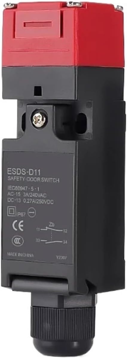 IP67 10A Safety Door Switch 1NC/NO 2NC 2NC/1NO 3NC -30°-70° ESDS-D11 D4NS-1AF 1BF 1CF 1DF Class II 1 mA Replacement(ESDS-D12J)