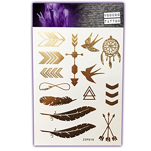 GODDESS EDITION - Gold Temporary Tattoos + Silver and Black - by Voodoo Tattoo (Aphrodite)