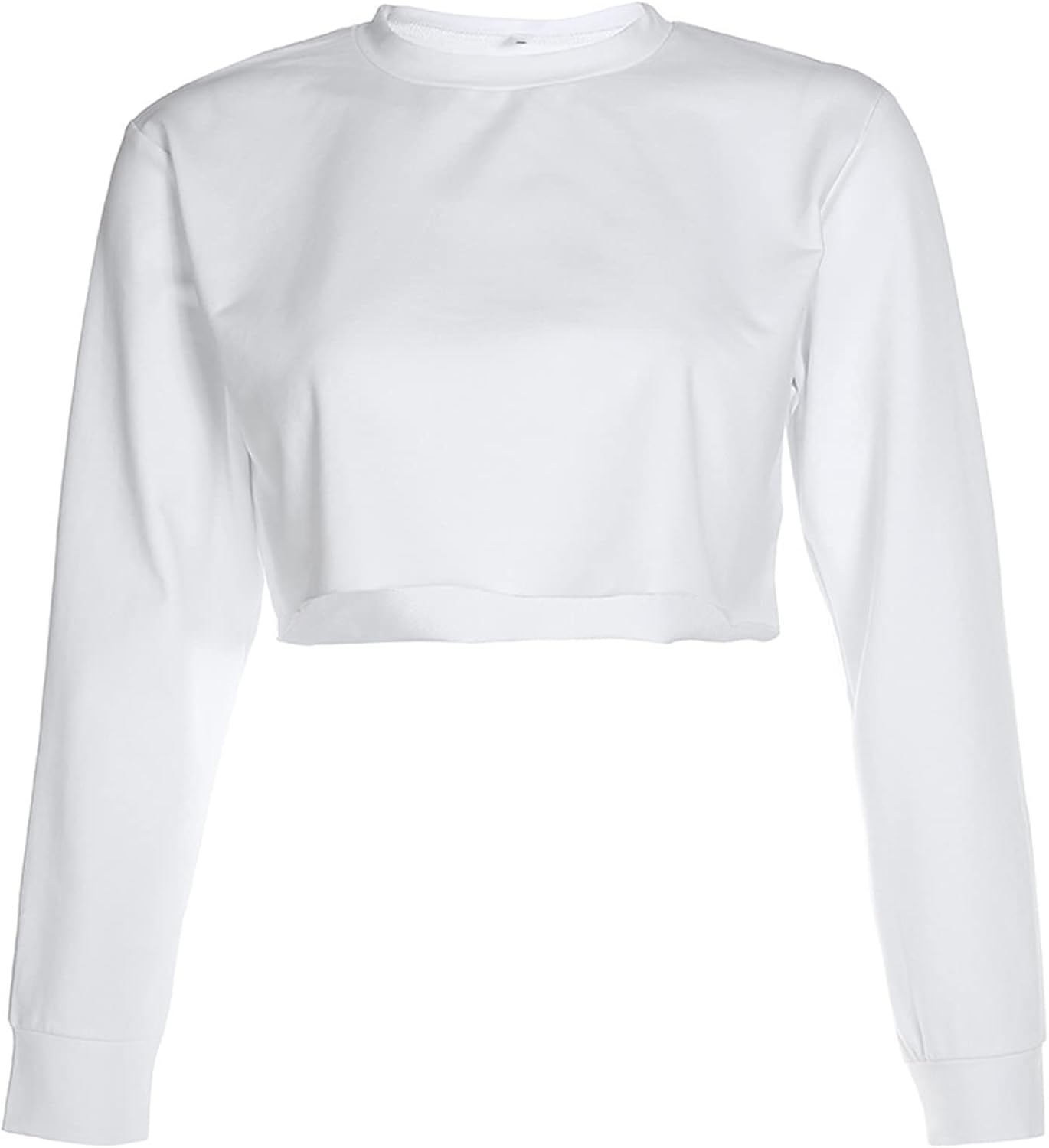 Kyerivs Casual Crop Sweatshirt for Women Crewneck Cropped Shirts Workout Long Sleeve Crop Tops - Image 5