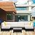 MCombo Patio Furniture Sets 7 Pieces Outdoor Wicker Sectional Sofa Set, PE Rattan Aluminum Frame Conversation Sets with Washable Cushion and Glass Table for Garden, and Backyard, 6080-7PC (White)