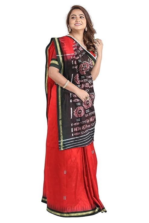 Image of Sambalpuri Cotton Saree of Odisha Ikkat Orissa Traditional Handloom Sari | Bomkai | Pata | Nuapatana | sambalpuri saree | khandua patta sare | without Blouse JH524