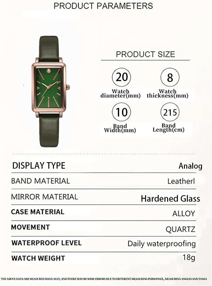 VILKFY Vintage Watch for Women Luxury Leather Band Watches Stylish Analog Rectangle Dial Ladies Quartz Watch - Image 6