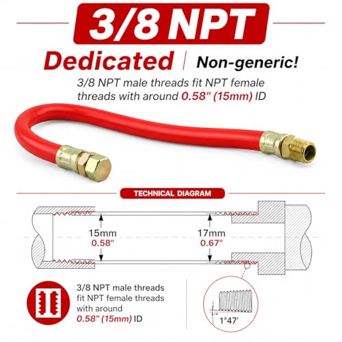 Image of 2-Pack STAN1438 3 /8 inch Oil Drain Hose for Tecumseh Kohler Engines, NPT Kit | Fits 3 /8 inch NPT drain ports; flexible oil drain hose helps make engine oil changes cleaner, easier, and less