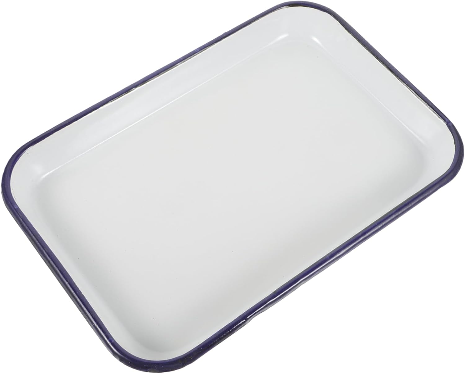 Enamel Baking Tray Square Plate Cake Oven Baking Tray Square Retro