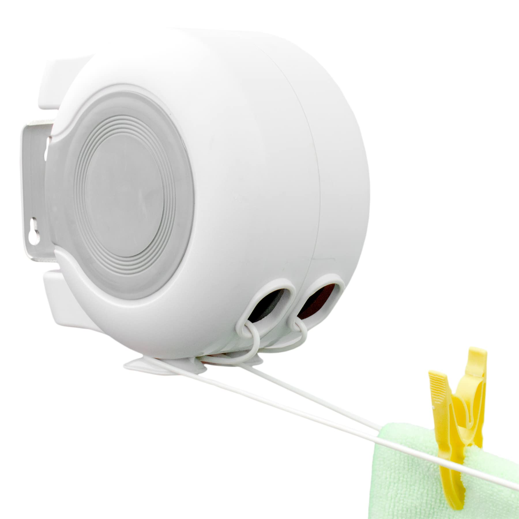 Kct White 30M Twin Wall Mountable Retractable Washing Line (2 X 15M) Outdoor Indoor Clothes Airer