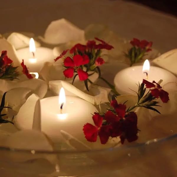 36 Floating Candles, Smoke-Free and odorless, Burning continuously for 8-10 Hours, White, 3-inch Floating Candles, Suitable for Valentine's Day, Weddings, Holidays, Home Decoration by CAKETYCG - Used condition - Image 3
