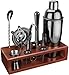 Cocktail Shaker Set Bartender Kit with Stand Black 24 OZ for Tequila Whiskey, Bar Kit Drink Mixer Shaker Set Including Martini Shaker, Mojito Muddler, Jigger, Mixing Spoon, Hawthorne Strainer