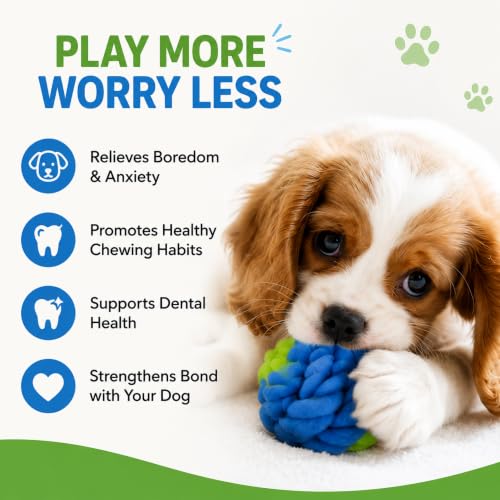 Image of Dog Rope Toys for Large /Medium Aggressive Chewers Tough Rope Chew Toy with Easy Hold Handle, Indestructible Natural Cotton Tug Rope (Pack of 6)