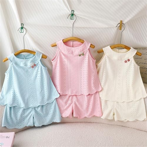 BILIKEYU Little Girls Summer Outfits Sleeveless Cutouts Breathable Tank Tops and Plaid Elastic Waist Ruffle2