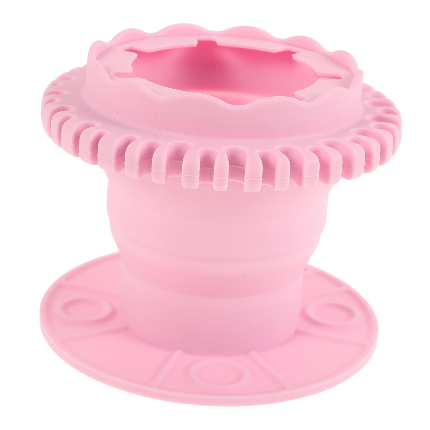 HAPINARY Foldable Silicone Makeup Brush Cleaner Bowl Cosmetics Brush Container Hanging Hole Dual Cleaning Box for Makeup Sponges