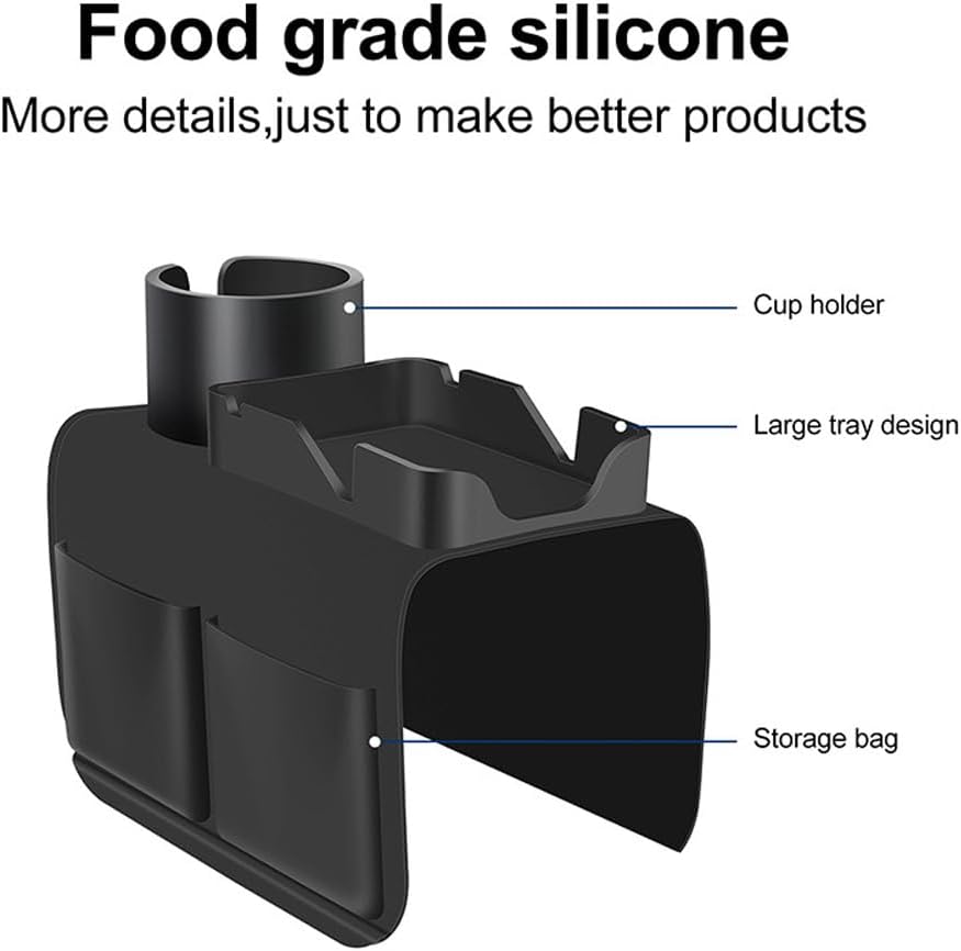 Silicone Couch Cup Holder Tray Drink Holder with Side Pockets for Sofa Arm Couch Caddy Anti-Spill for Couch Arm Chair Recliner,Armrest Remote Control and Cellphone Organizer Holder