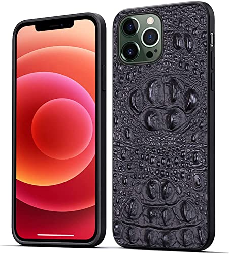 Étui en cuir iPhone 12 Pro noir pour le bureau et les déplacements urbains