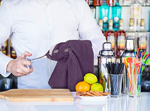 Utopia Towels Kitchen Bar Mops Towels, Pack Of 12 Towels - 16 X 19 Inches, 100% Cotton Super Absorbent Plum Bar Towels, Multi-Purpose Cleaning Towels For Home And Kitchen Bars #TOP5
