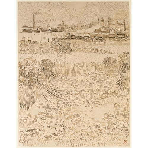 Impression giclée Van Gogh - Une vue des champs de blé roulée 101,6x127 cm