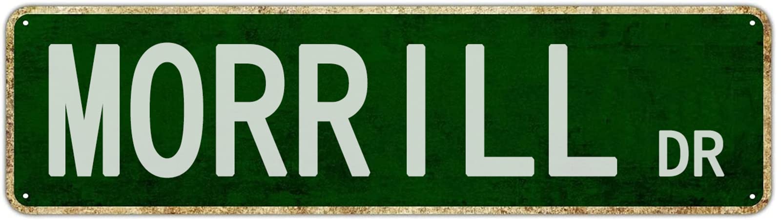 Morrill Drive Retro Tin Signs Aluminum Metal Plaque Porch Decor Home Kitchen Bathroom Club Wall Yard Coffee Funny Decor 4x16 Inch