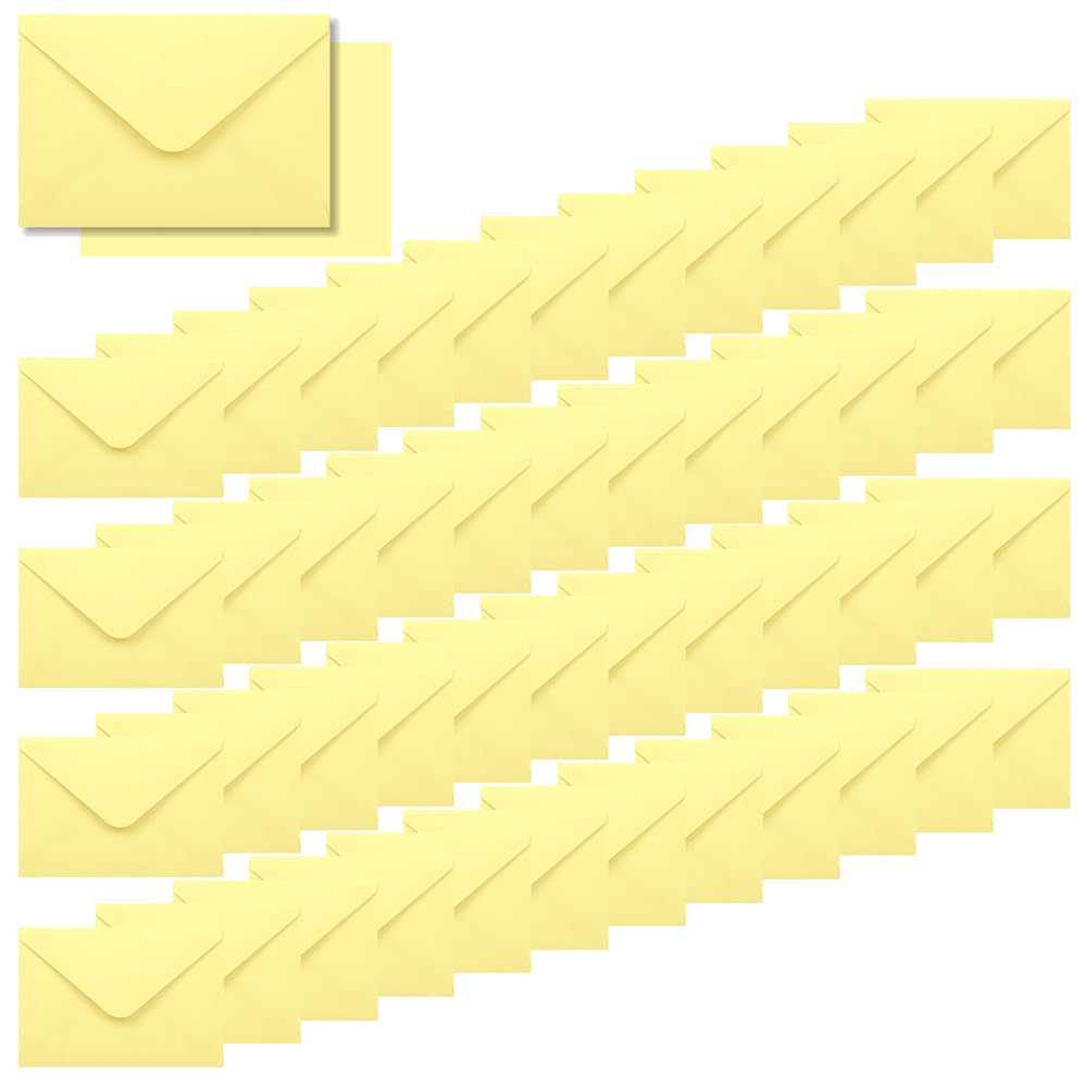 WYAN 50 Pack Light Yellow Envelopes, Business Premium Envelopes, Small Parts Envelope, for Gift, Greeting Cards, Wedding, Business, Invitation (Card and Glue not Included) โ image 1