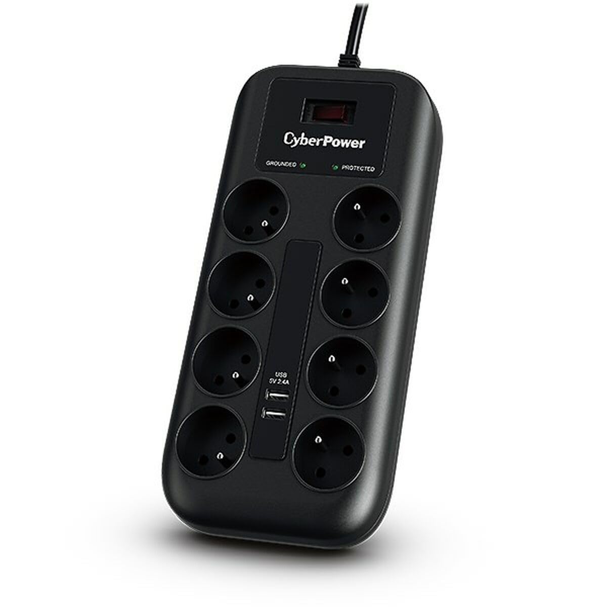 CyberPower Tracer III P0820SUF0-FR base de 8 tomas CA 200-250V con cable de 1,8M negro