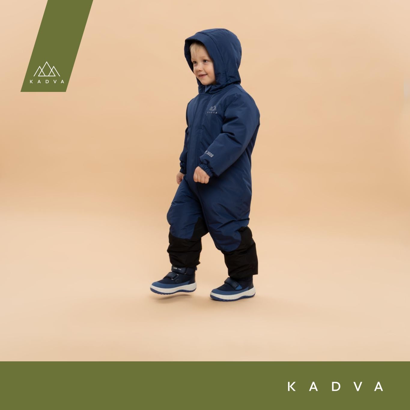 KADVA Kinder Skianzug KIKO Jr Ski Overall für Jungen Wasserdicht Winddicht mit Reflektoren und Kapuze Fleecefutter