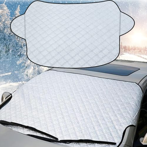 Bavooty Copertura per Parabrezza Auto,Copertura Parabrezza Auto Inverno,Telo Parabrezza Auto Antigelo,Parasole per Neve e Ghiaccio per Contro Neve, Ghiaccio, Gelo, Anti UV,147 * 100cm