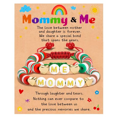 Image of Mother Daughter Bracelets, Mommy and Me Bracelets, Bracelet Gifts for Mom Daughter, Adjustable Charm Bracelets Jewelry Gifts